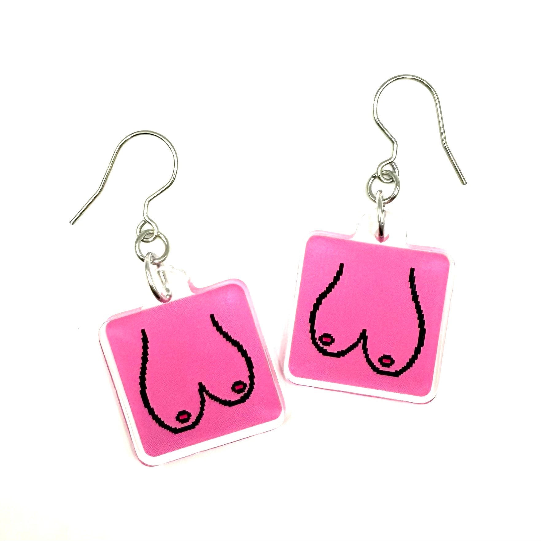 THE GIRLS EARRINGS HOT PINK